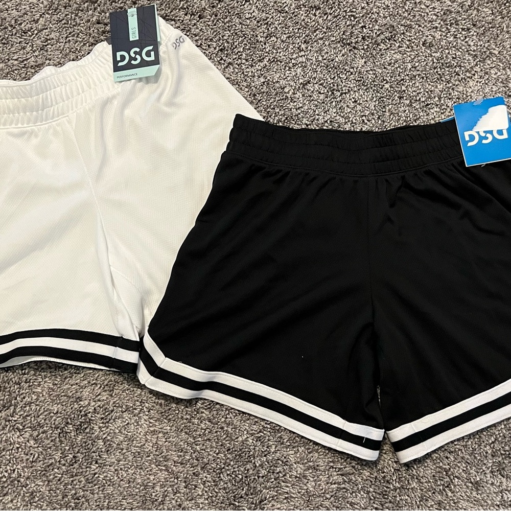 DSG Girls youth Black and White Athletic Shorts